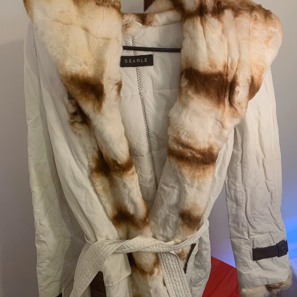 Gently used Searle coat with 100% real Rabbit fur